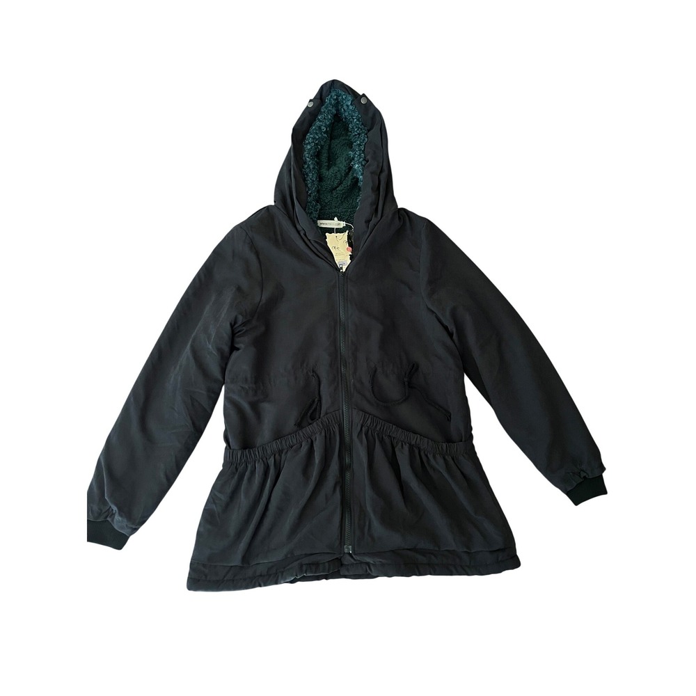 Women Black Lined Hooded Parka Jacket Size M Roiii Fashion‎ NWT